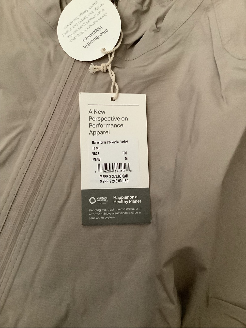 Vuori mens Hooded Raincoat in Light Taupe - Picture 6 of 12